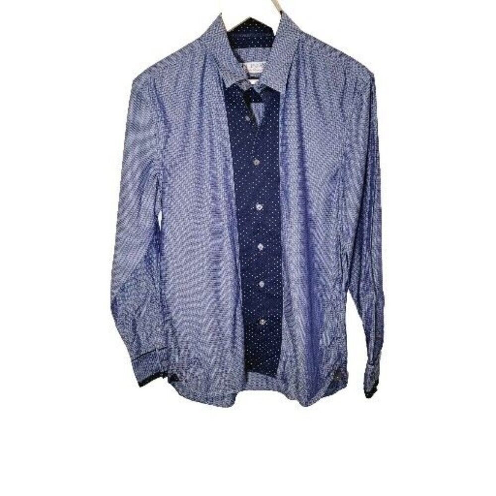 John Lennon By English LAUNDRY checked Blue Button Down M Euc